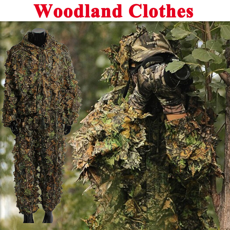 Hunting Outdoor Game - Костюм-гилли для охоты с 3D-эффектом листвы,